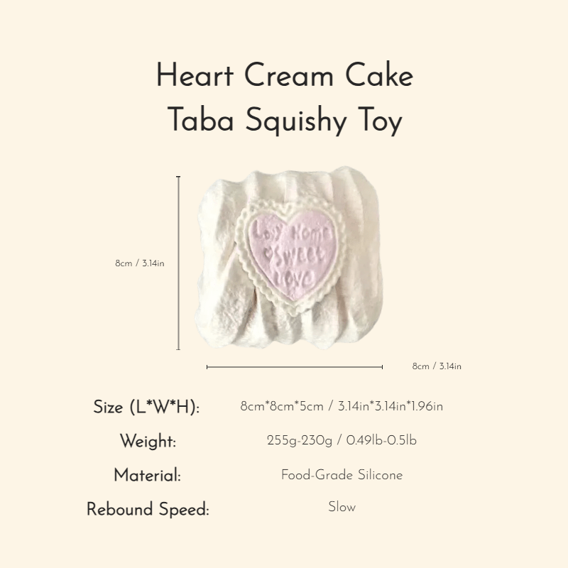 Heart Cream Cake Taba Squishy Toy - Squooshland