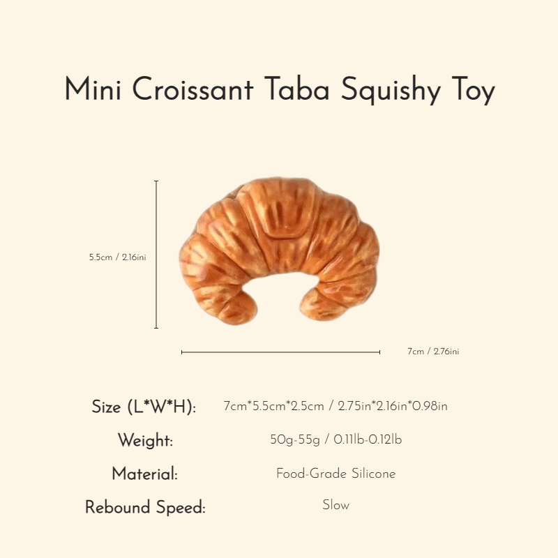 Mini Croissant Taba Squishy Toy - Squooshland