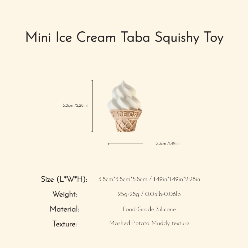 Mini Ice Cream Taba Squishy Toy - Squooshland