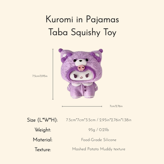 Kuromi in Pajamas Taba Squishy Toy