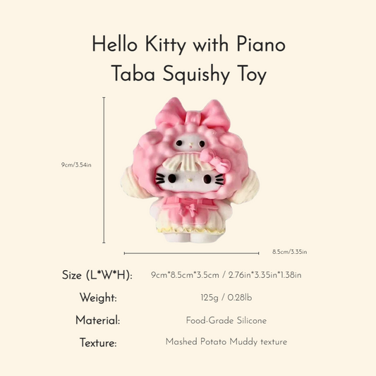 Hello Kitty with Piano Taba Squishy Toy