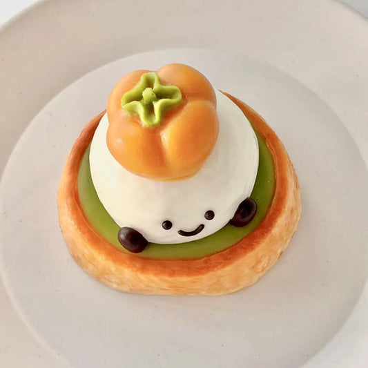 Cream Persimmon Tart Taba Squishy Toy
