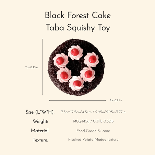 Black Forest Cake Taba Squishy Toy - Squooshland