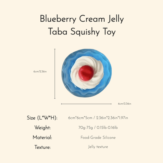 Blueberry Cream Jelly Taba Squishy Toy - Squooshland