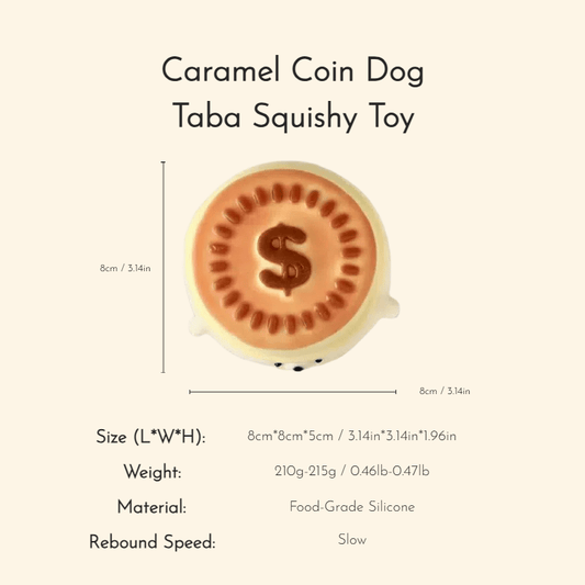 Caramel Coin Dog Taba Squishy Toy - Squooshland