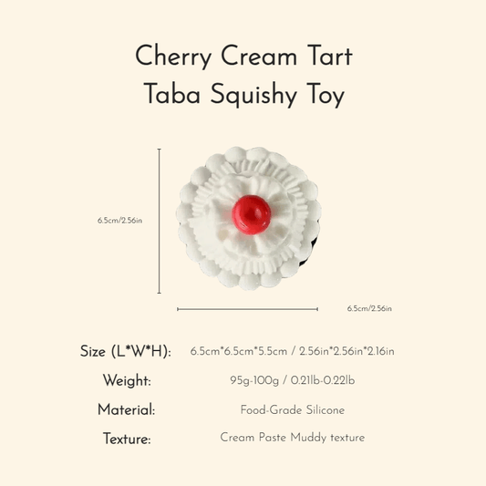 Cherry Cream Tart Taba Squishy Toy - Squooshland