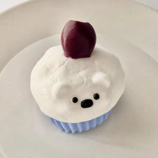 Cherry Puppy Cupcake Taba Squishy Toy - Squooshland