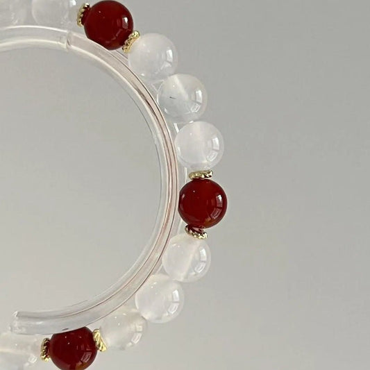 Coral Mound Agate Crystal Bracelet - Squooshland