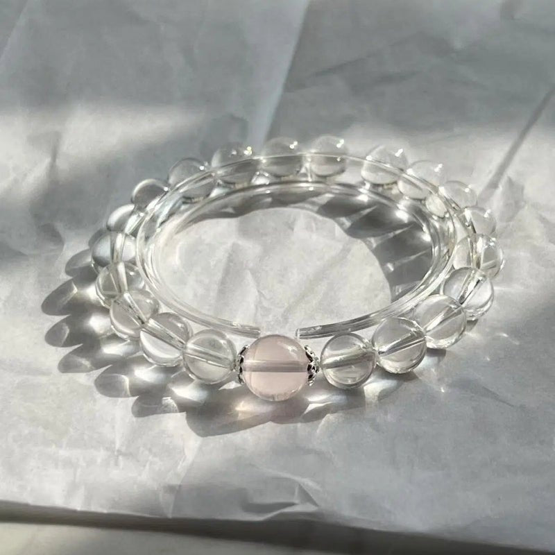 Eye of Starlight Rose Quartz Crystal Bracelet - Squooshland