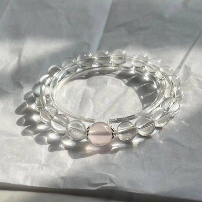 Eye of Starlight Rose Quartz Crystal Bracelet - Squooshland