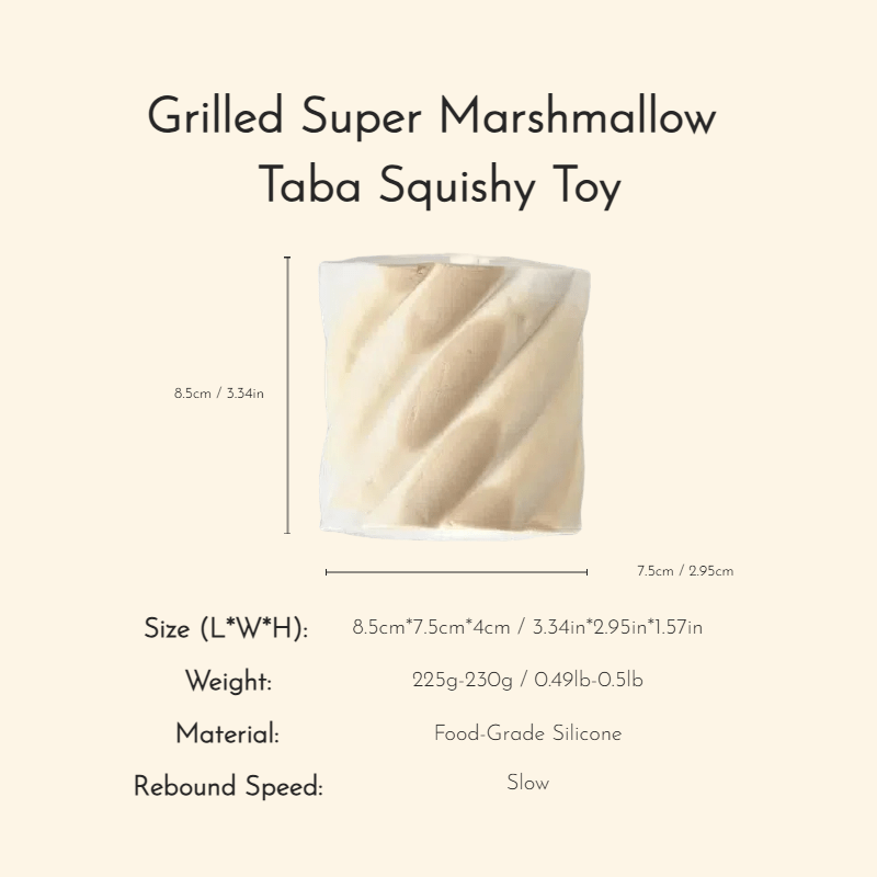 Grilled Super Marshmallow Taba Squishy Toy - Squooshland
