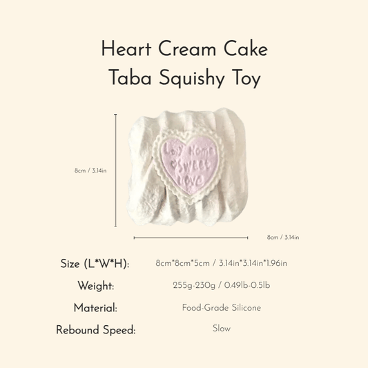 Heart Cream Cake Taba Squishy Toy - Squooshland