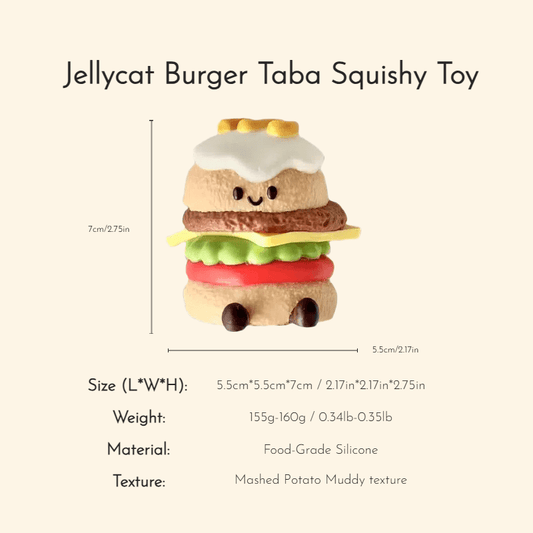 Jellycat Burger Taba Squishy Toy - Squooshland