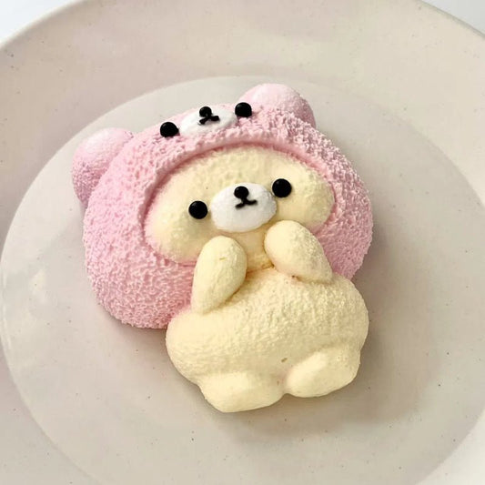 Pink bear Hat Rilakkuma Taba Squishy Toy - Squooshland