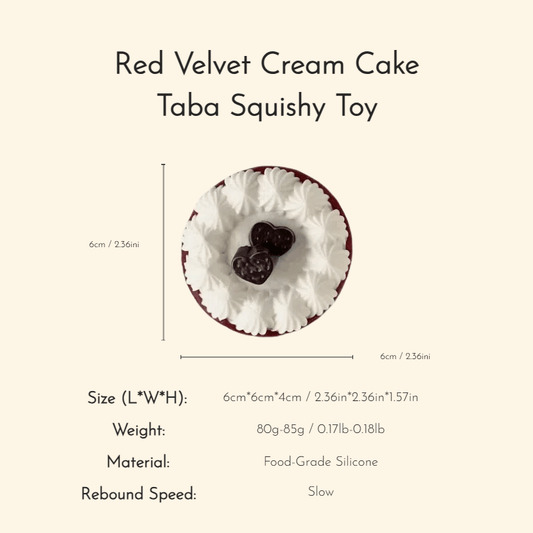Red Velvet Cream Cake Taba Squishy Toy - Squooshland