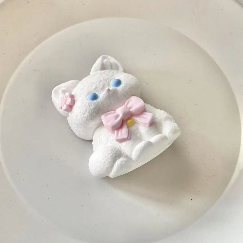 Sakura Pink Bow Kitty Taba Squishy Toy - Squooshland
