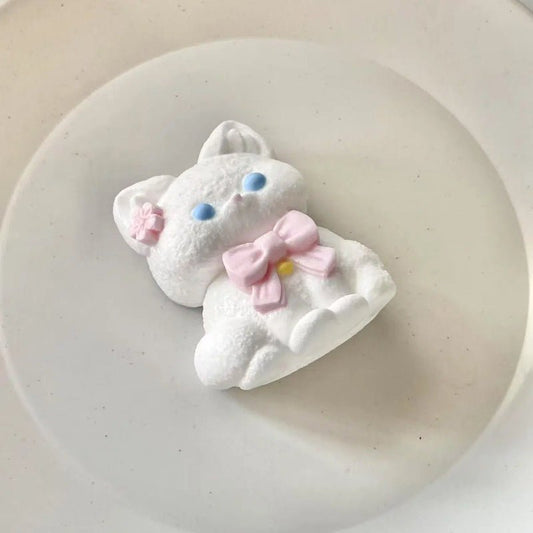 Sakura Pink Bow Kitty Taba Squishy Toy - Squooshland