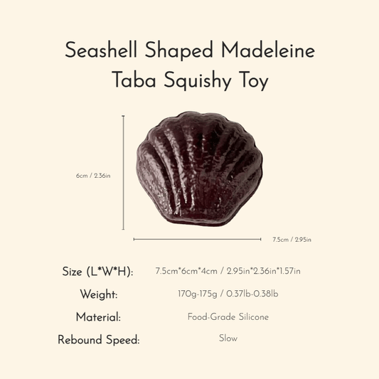 Seashell Shaped Madeleine Taba Squishy Toy - Squooshland