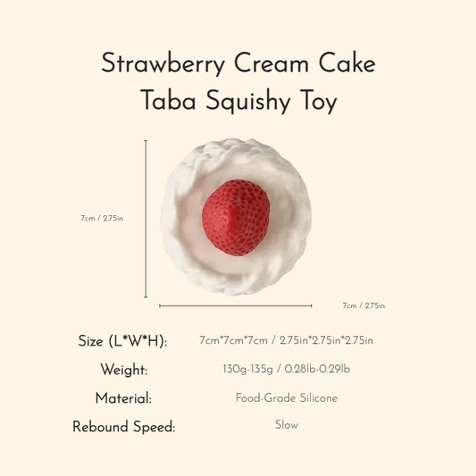 Strawberry Cream Cake Taba Squishy Toy - Squooshland