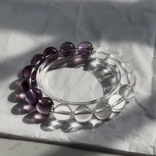 YINYANG - Amethyst and Clear Quartz Crystal Bracelet - Squooshland