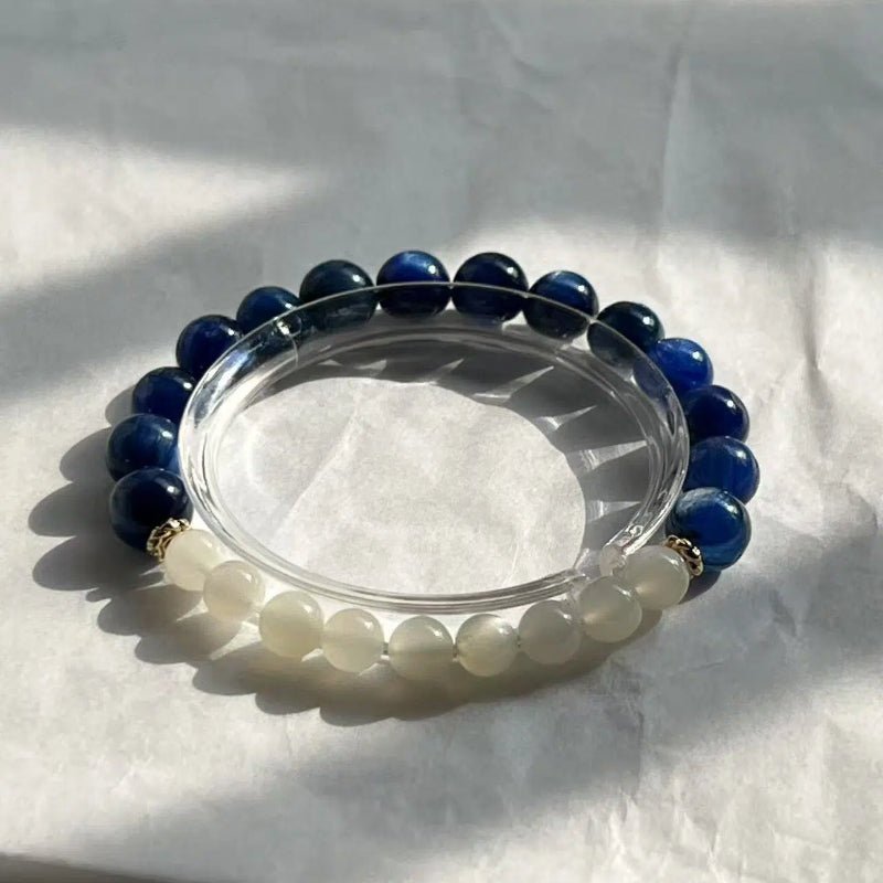 YINYANG - Blue Crystal and Moonstone Crystal Bracelect - Squooshland