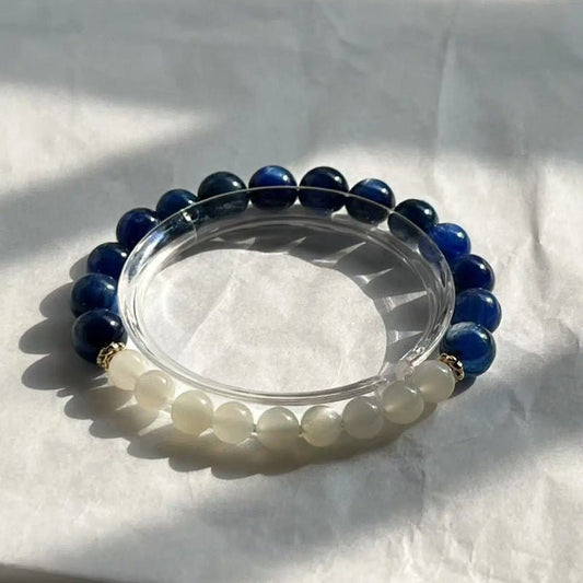 YINYANG - Blue Crystal and Moonstone Crystal Bracelect - Squooshland