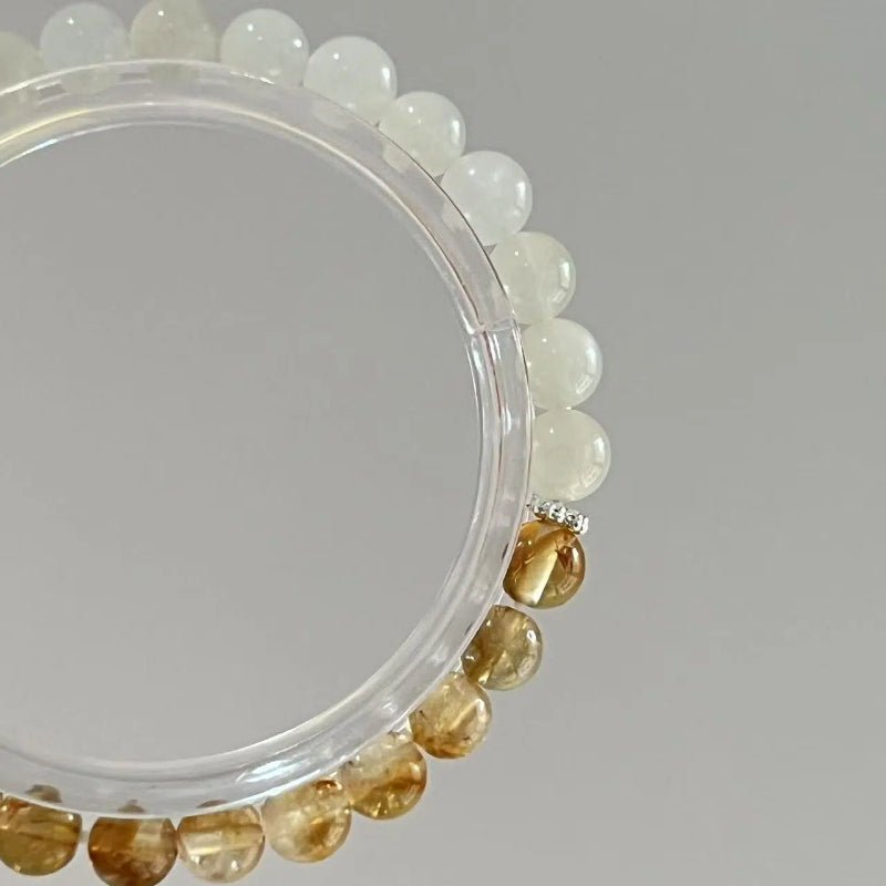 YINYANG - Yellow Pagoda Crystal and Moonstone Crystal Bracelet - Squooshland